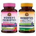 Vitalitown Probiotic Bundle (Pack of 2) IR 124; Ženské Probiotika 120 Milionů (Položka 1) & Probiotika 60 miliard (Položka 2) IR 124; Usaditelné 124; Digestivní a ženské zdraví IR 124; 30 Servings Each