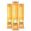 Nutrazul Imunitní Triple Action Effervescent Tablety s vitamínem C 1000mg, Vitamin D, Zinek, Podpora denní rutiny, gluten- Free, Sugar- Free, Lactose- Free, Orange Flavor, 20 Tablet, (Balení po 3)