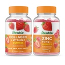 Živý kolagen a vitamin C + zinek 50 mg, Gummies Bundle - Great Ochutnávání, vitamin dodatek, gluten zdarma, GMO zdarma, Žvýkací žlab