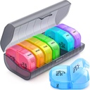 Týdenní Pořadatel pilulek 2 krát denně, ZIKEE AM Pill Box s 7 odnímatelným pouzdrem, BPA-Free & Přenosný 7 Day Pořadatel pilulek s velkým skladováním pro držení léků, vitamínů a rybích olejů