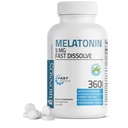 Bronson Melatonin 5mg Fast Disolute Peppermint tablety s vitaminem B6 - Promotes Relaxation, 360 Vegetarian Chewable Lozenges