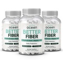 Organics Ocean Better Fiber - Daily Fiber Supplement - Soften Stool for Efforeless Bowel Movements - with Psyllium Hulk and Slippery Elm - 3 Lahve