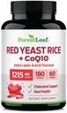 ForestLeaf Red Yeast Rice s doplňkem CoQ10 - 1215mg Extra Strength Red Yeast Rice Capsle s Alpha Lipoic Acid & Organic Flaxseed, Citrinin Free - 180 Kapsle