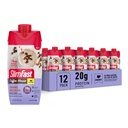 SlimFast protein Shake s kofeinem, karamelové makchiato- 20g protein, stravovací třesky, vysoký protein s nízkým obsahem sacharidů a nízkým cukrem, 24 vitamínů a minerálů, 12 Počet (balení po 1)