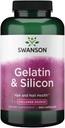 Swanson Gelatin and Silicon - Kolagenové proteiny podporující zdravé vlasy a nehty - Pomáhá dodávat minerály pro silné nehty a tlusté vlasy - 20mg Silicon a 1.08 Grams Gelatin - (200 Kapsle)