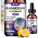 Hořčík Glycinát dodatek, Hořčík Tekuté Kapky s hořčíkem Glycinát 500 mg Vitamin B6, Ashwagandha, L - Theanin, Heřmánek -Podpora Stress Relief, Kost, Svalovina, Mood Vegan