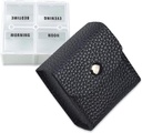 VoFOON Malý Pořadatel pilulek, Travel Pill Box pro kabelku, Kapesní Pill Container, 4 krát denně přenosné léky Vitamin Case, Rybí olej dodatek Box (4 Compartments, 4X-SU)