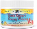 Nordic Naturals Nordic Omega33 Gummy Worms, Strawberry - 30 Gummy Worms - 63 mg Omega-3s s EPA & DHA - - 30 Servings