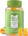 Bezcukrový vitamín B2 Gummies - Riboflavin 400mg 200 mg s hořčíkem, CoQ10 pro dospělé a děti, Vegan, 60 Počet