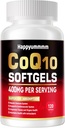 CoQ10-400mg- -Softgels s PQQ, Omega-3, Coenzym Q10 (Ubiquinone) Dodatek pro High- Absorpce, Powerful- Antioxidant, Podpora srdce & Energy- Production, 120 Servings.