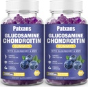 2 Balení 3000MG Glucosamine Chondroitin Gummies - Extra Strength Joint Health & MSM Elderberry Natural Joint Supplement, Flexibility, Antioxidant Imunitative Support for Adult, 120 Gummies.