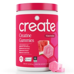 Vytvořit monster monohydrát žvýkačky pro muže a ženy - zvýšení koncentrace, sílu a vytrvalost, anti- tavení Formule, Vegan, gluten- Free, Non- GMO, 1.5 Gram Creatine per Gummy (Meloun, 90 ct)