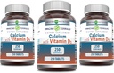Úžasné množství vápníku s vitaminem D3 dodatek 124; Tablety CLAS124; Non- GMO CLAS124; gluten- Free CLAS124; Made in USA (3 balení, 250 Počet)