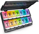Extra Large Weekly Pill Organizátor 2 krát denně - Remease Am / Pm Daily Pill Case Medicine Organizátor, Push Button 7 Day Pill Box for Pills / Vitamin / Cod Jaterní olej / doplňky (Rainbow)