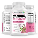 Candida Cleanse dodatek pro Balance & Support, Candidase Detox, Ženy & Muži. Gut Health & Flora, hladina pH, střevní zdraví. Lactospore ® Probiotics. Anti Yeast Overgrowth W / Oregano, Capyl Acid