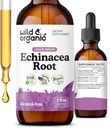 Wild & Organic Echinacea Tincture - Imunitate Support Drops with Liquid Echinacea Root Extract - Angustifolia doplňky - Vegan, Cukr & Alcohol- Free - 2 fl oz