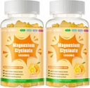 Glycinát hořečnatý Gummies 1000mg - Doplněk hořčíku bez cukru s vitaminem D, B6, CoQ10 pro klidnou náladu a podporu spánku - 120 pomerančové gumy