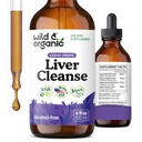 Wild & Organic Játra Cleanse Detox Tincture - Milk Thistle, Pampelion Root Herbal Complex - Liquid Játra Supplement - Vegan, Cukr & Alcohol- Free Milk Thistle Drops - 4 fl oz