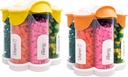 Extra Velký Pořadatel pilulek Denní, Týdenní, Měsíční dodatek Lahvička, Cute Blossom Pill Dipenser se 7 XL Compartments (2 Pack Combo) (oranžová a žlutá)