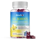 St John 's Wort Gummies 600mg, 3 v 1 Organic Bylinné doplňky pro stres Relief, Nervová podpora systému, s Ashwagandha & Svatý Basil Extract pro dospělé a děti, Non- GMO, Vegan, 60 ct.