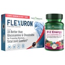 Produkty čistoty Flexuron Joint Formule + B-12 Energy Melt Flexuron (Krill Oil, Nízká molekulová hmotnost Hyaluronic Acid, Astaxanthin) - B12 Energy Melt (Methylkobalamin B12, Vitamin D3, Biotin + Více)