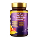 AJS Alpha GPC Nootropní dodatek mozku, Fosfatidylserine, St. John 's Wort Ginkgo Biloba, Ashwagandha, Bacopa Monnieri, Pterostilben, Glycinát hořečnatý, Ginkgo Biloba, 5-MTHF, Huperzin A 60CT, 90 tobolek