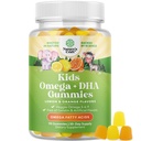 Děti DHA Omega 3 Gummies for Kids - Delicious Fish Free DHA Omega 3 Gummies with Vegetarian 6 9 for Vision Brain & Immunity - NeGMO doplněk Ryby & gluten zdarma 1 měsíc