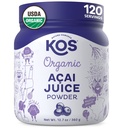 Kos Organic Acai Juice Powder - USDA Certified Organic, Plant Based Superfood Antioxidants, Superberry z Brazílie, Great for Smoothies and Bowls, 0g Sugar, Vegan, Gluten- Free, Non- GMO - 120 Služeb