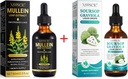 Mullein Drops for Lungs Cleans and Soursop Bitters Liquid, Mullein Leaf Extract Tinktura s chlorofylem, Soursop Multivitamin Drops, přírodní bylinný dodatek pro muže a ženy