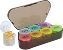 NatureTouch Weekly Pill Organizátor, BPA Free Medicine Organizátor Rainbow 7 Day Pill Box, Denní přenosný Pill Conatainer pro pilulky / vitamín / rybí olej / doplňky [Lastest Version], černá