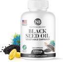 NaturoBliss Black Seed Oil - 150 Softgel Kapsle Kůže Zdraví (Non- GMO & Vegan) Premium Cold- Pressed Nigella Sativa Production Pure Black Cumin Seed Oil - 1000mg Per 2 Capsule Serving - 75 Servings