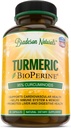 Kurkumin s BioPerine 1500mg - Přírodní a zdravá zánětlivá podpora s 95% standardizovanými kurkuminoidy pro potenci a absorpci - 60 tobolek s Black Pepper