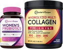Lékařské recepty Ženské Probiotika & Multi kolagen Powder Bundle, Hodnota balení pro vaginální, kůže, vlasy, nehtové zdraví, No Gluten, Pro (60 Kapsle) & Collagen (45 Služeb)