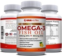 Omega 3 Rybí olej dodatek 3600mg s EPA a DHA pro ženy a muže podporuje společné, Brain and Heart Health 120 Softgels, 40 Day Supply