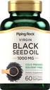 Piping Rock Black Seed Oil Softgel Kapsle 124; 1000mg column 124; 60 pilulky current 124; Cold Pressed Solvent Free Cr124; Non GMO, gluten zdarma dodatek