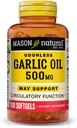 MASON NATURAL Česnek Oil 500 mg Odorless Allium Sativum Dodatek - Podporuje zdravé oběhové funkce, 100 Softgels