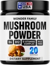 Okamžitý Houbový prášek 10: 1 - Cordyceps Houbový dodatek s Reishi, Chaga & Shiitake - Caffeine- Volný noční nápoj s B6, B12, D + Probiotika Houba Cacao Organic Blend (No Sweetener)