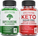 Atlantis Nutrition Supergreens 60 Gummies + Sugar Free Keto jablečný ocet 60 Gummies