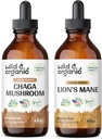 Wild & Organic Chaga Houba Tinktura 4 fl oz & Lví hříva Tinktura 4 fl oz