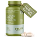 Korean Red Panax Ginseng 2000mg 120 Vegan Kapsle Super Strength Extract NSF Certifikované doplňky, High Ginsenosids Podporuje energii, Stamina, Performance a Clarity