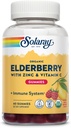 SOLARAY Organic Elderberry Gummies w / zinek a vitamin C '-124; Zdravá imunitní systém Podpora crust 124; Gluten zdarma crust 124; 30 Serv, 60 Ct