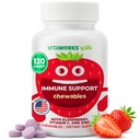 Děti Elderberry se zinem a vitamínem C - Imunitní Supplement Chewable Tablety - Chutné přírodní smíšené Berry Flavor - Vegan, Vegetarian, Gluten Free, Non-GMO, pro děti, 120 Chewables
