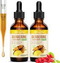 (2 Pack) Dodatek Berberine, 1500mg Organic Berberine Liquid Drops with Ceylon Cinnamon, Bitter Melon - Podporuje imunitu a metabolismus, Vegan, Ananas Flavor-2 FL Oz