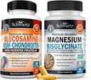 Vysoká absorpce Magnesium Bisglycinát Kapsle (1 měsíční zásoba) Plus Glucosamine Chondroitin MSM Triple Strength Joint Supplement (1 měsíční dodávka)