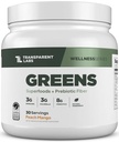 Transparentní Labs Prebiotické Zelené - Superfood Powder & Antioxidants Dodatek s Organic Spirulina, Chloerra, Acacia, & Green Banana Powder - 30 Služeb, Peach Mango