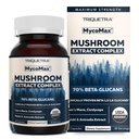 MycoMax Houbový komplex - 70% Beta Glukans, Max Potency Houbový dodatek, US Grown + Ultrazvuková extrakce - Lions Mane, Cordyceps, Reishi & More - Kognition, Imunita, Energie - 60 kapslí
