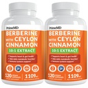 21-in-1 Berberine dodatek s Ceylon Skořice s chromem, hořký Melon a zelený čaj extrakt a Black Pepper Extract 5X pro podporu energie a metabolismu s 5279 mg (120 ct, balení po 2)