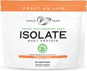 Muscle Feat Grass-Fed syrovátkový protein izolát, všechny přírodní hormon zdarma pastviny zvýšené, syrovátkový izolát protein prášek pro muže a ženy, čisté, gluten- zdarma, Delicious izolát protein - dýně Spice, 2lb