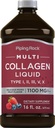 Piping Rock Liquid Collagen 16 fl oz cr124; 1100mg Cr124; Fruit Flavor cr124; Multi Collagen Peptides cr124; s vitaminem C cr124; Non-GMO, gluten zdarma dodatek