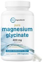 Mikroingredience Magnesium Glycinát 400mg per Serving, 240 Kapsle 124; Potenciální elementární forma, 100% Chelated, vysoká absorpce 124; Zdravé svaly, kosti, a mood Supplement 124; Non- GMO